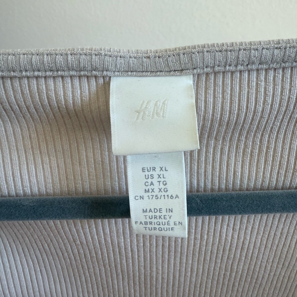 Beige Ribbed Long Sleeve Top - Picture 2 of 2